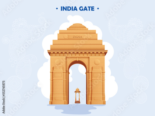 Illustration of Famous Indian monument India Gate