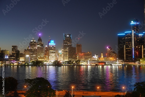 Detroit skyscraper across river view cityscape  © Kyan