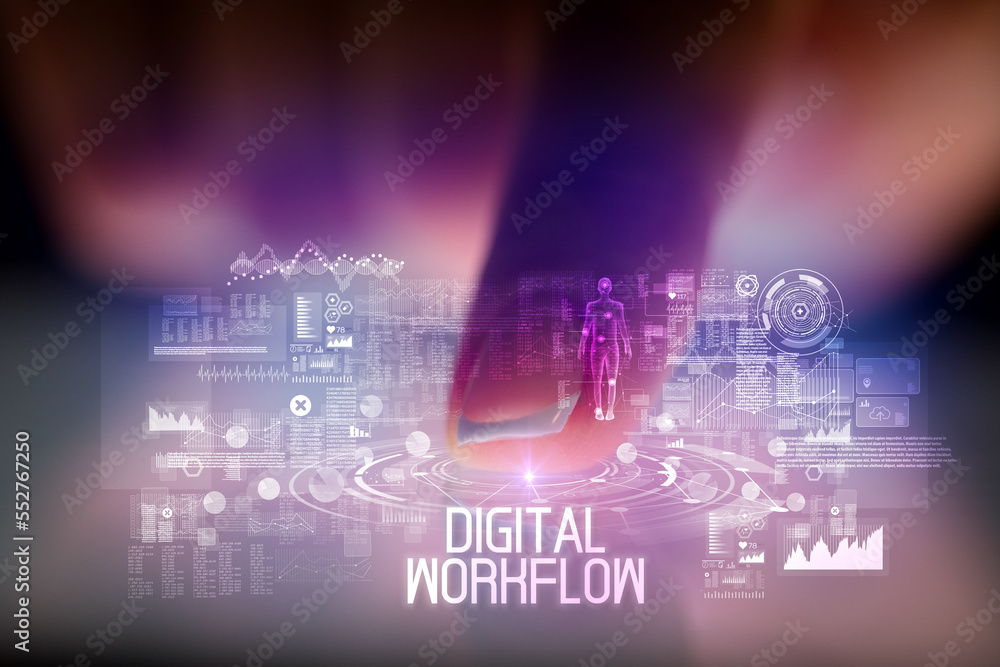 Finger touching tablet with web technology icons concept Finger touching tablet with web technology icons concept