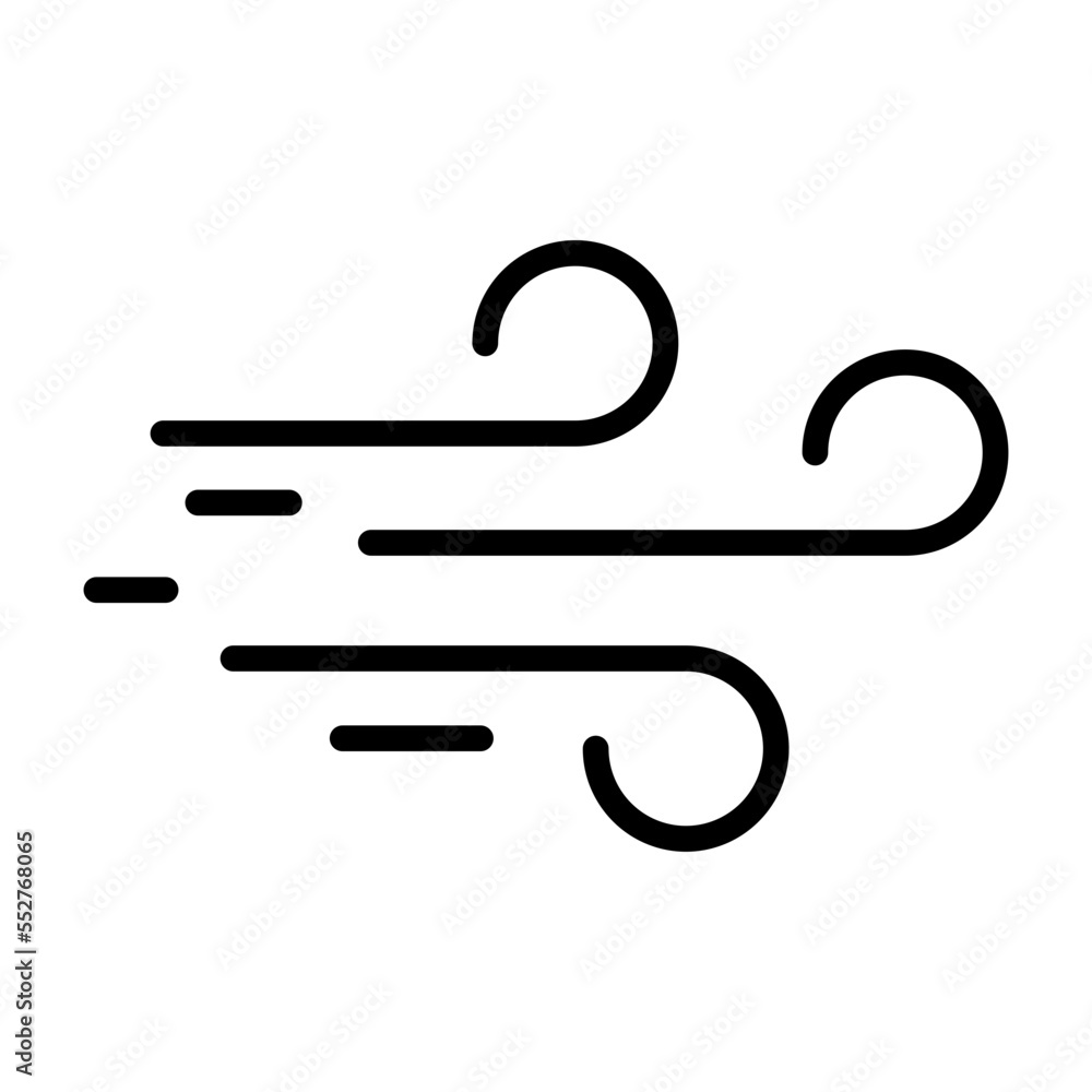 Wind icon Vector isolated on background. air line style design for infographic banner and website design. windy symbols logo vector illustration. Wind icon Vector isolated on background. air line style design for infographic banner and website design. windy symbols logo vector illustration.