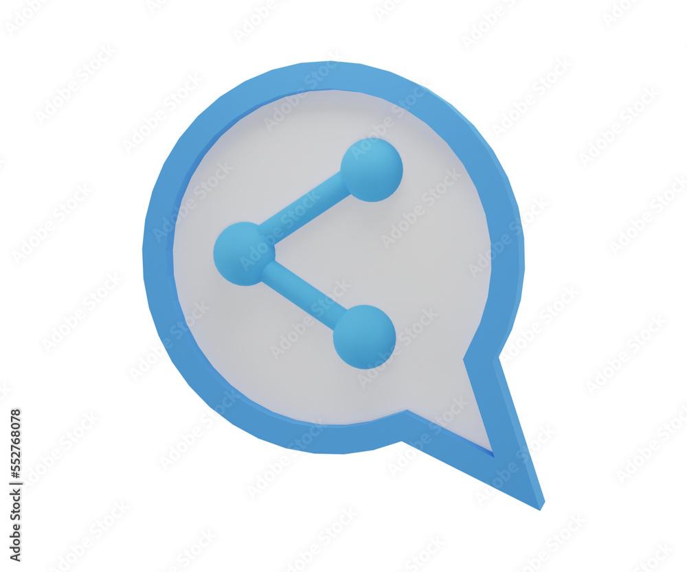 3d icon speech bubble with share on transparent background 3d icon speech bubble with share on transparent background