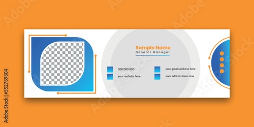 Email signature template design or email footer and personal social media cover      