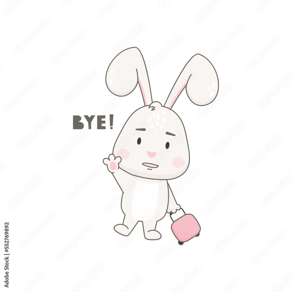 Cute rabbit character isolated on white. Easter bunny vector illustration. Cute rabbit character isolated on white. Easter bunny vector illustration.