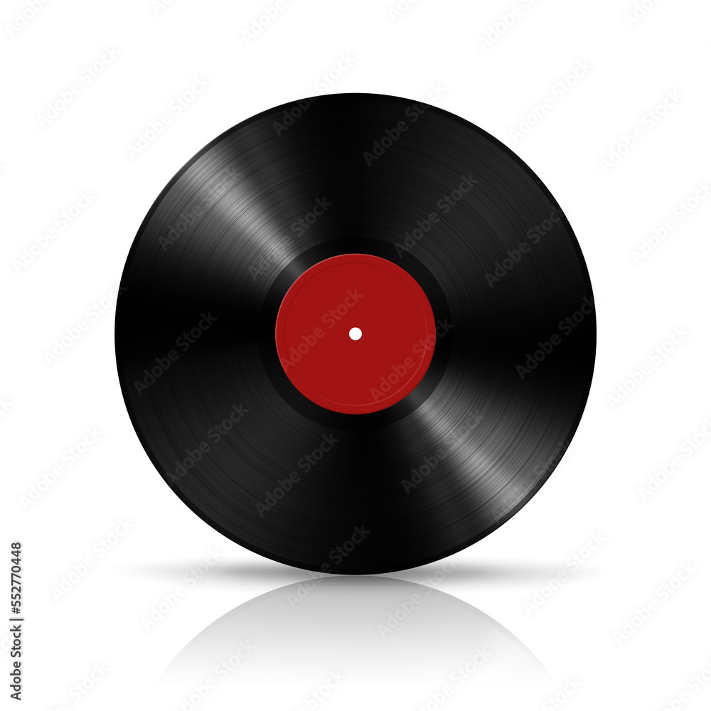 Red vinyl record isolated on white background Red vinyl record isolated on white background