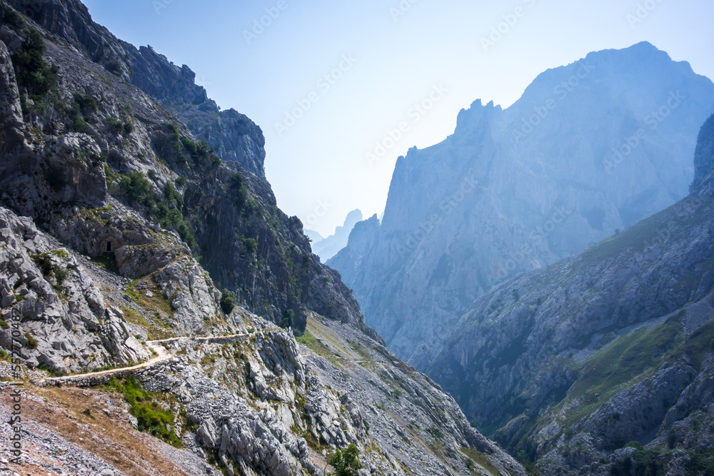 Cares trail - ruta del Cares - in Picos de Europa, Asturias, Spain