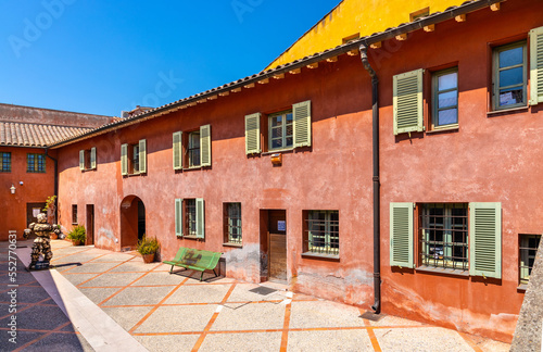 Town hall residence at inner yard and of XVI century Citadel castle in old town of Villefranche-sur-Mer resort town in France