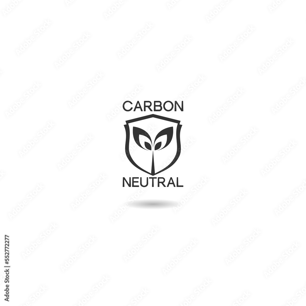 Zero emission icon. CO2 neutral logo with shadow Zero emission icon. CO2 neutral logo with shadow