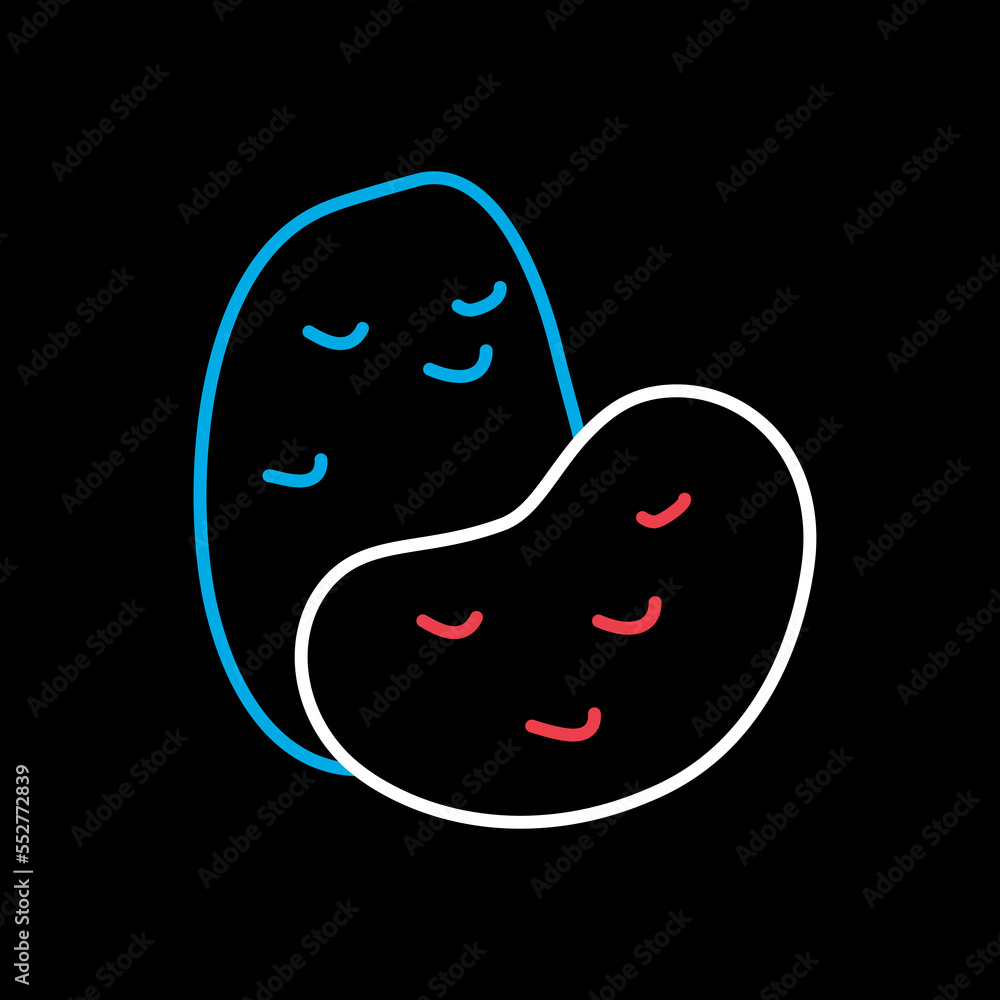 Potatoes isolated vector icon. Vegetable sign Potatoes isolated vector icon. Vegetable sign