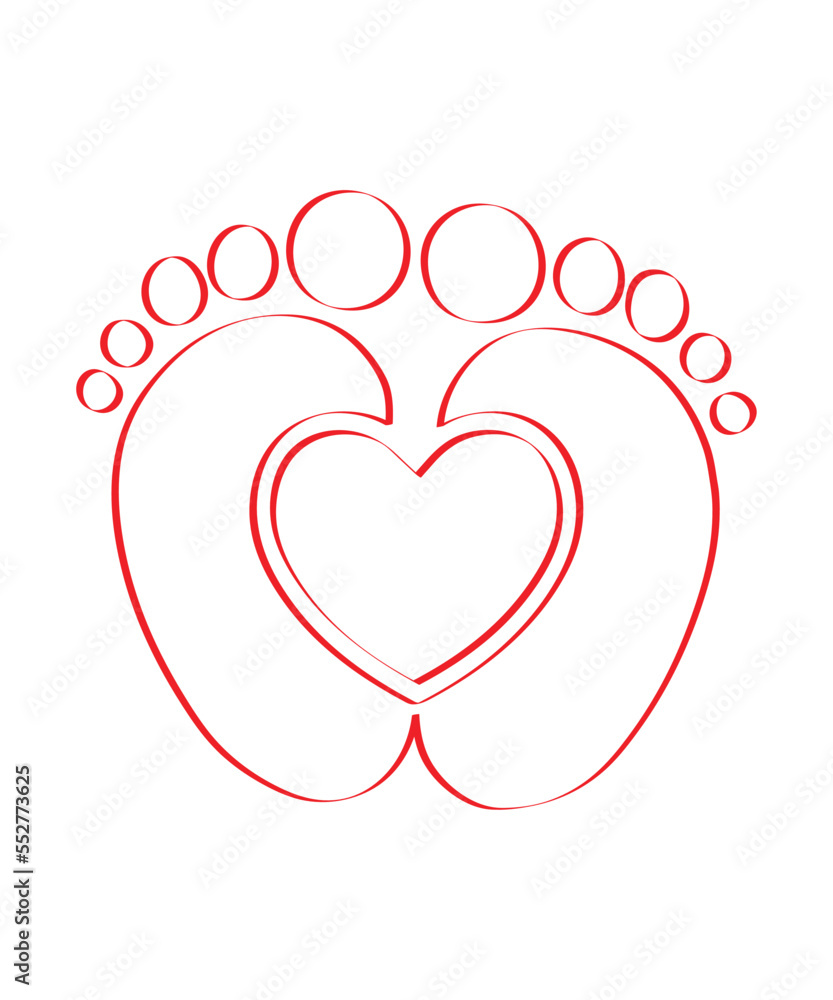  Baby for Love Vector Clip art Design , Vector illustration.Red heart design icon flat.Modern flat valentine love sign.symbol for web site desig 