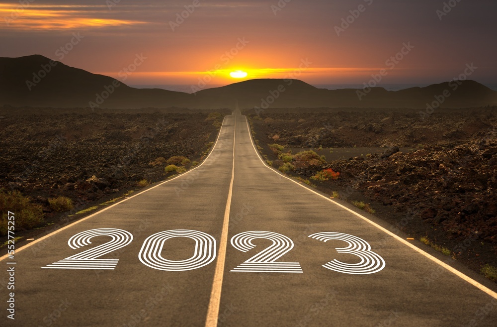 Fotografie New year 2023 or straight forward concept
