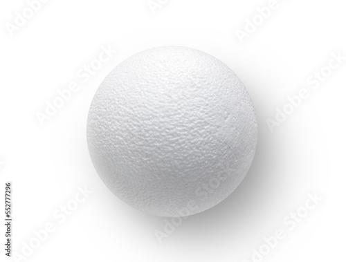 Styrofoam ball on white background