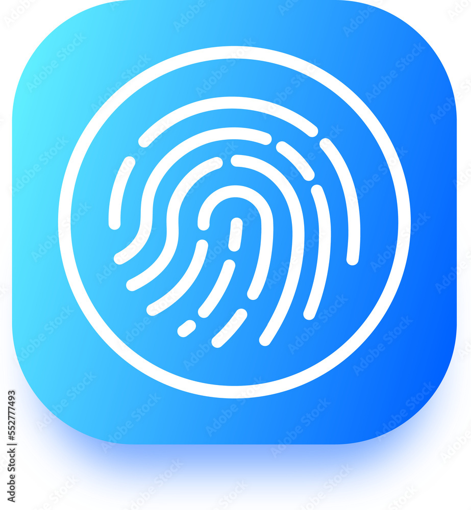Touch id icon illustration in flat design style. Fingerprint sign for security interface. Touch id icon illustration in flat design style. Fingerprint sign for security interface.