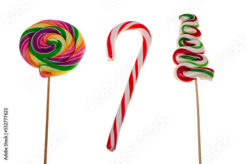 colorful lollipop isolated on white