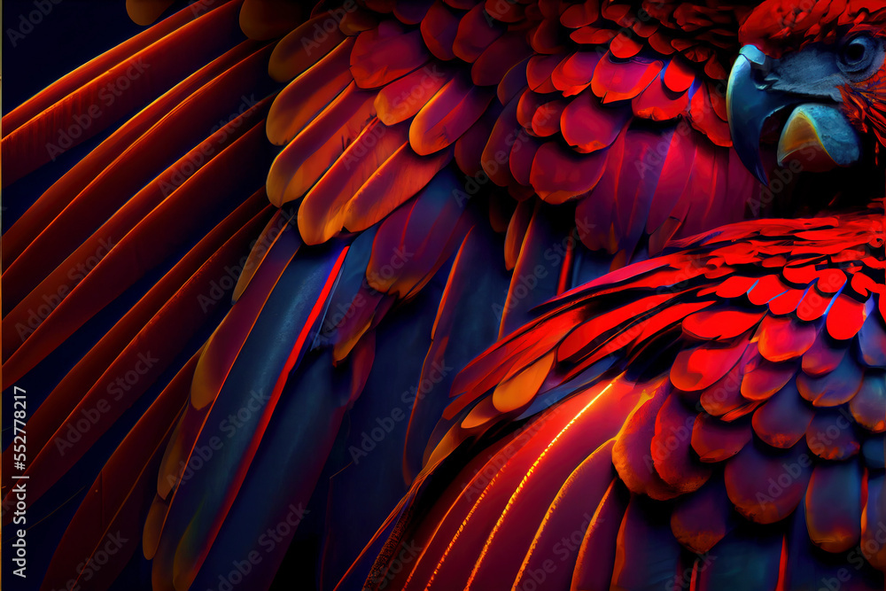 Obraz premium abstract backgrounds red feathers, creative art for graphic design and natural photography