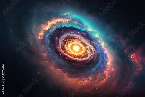 Abstract cosmos, space nebula as a background or wallpaper. AI 