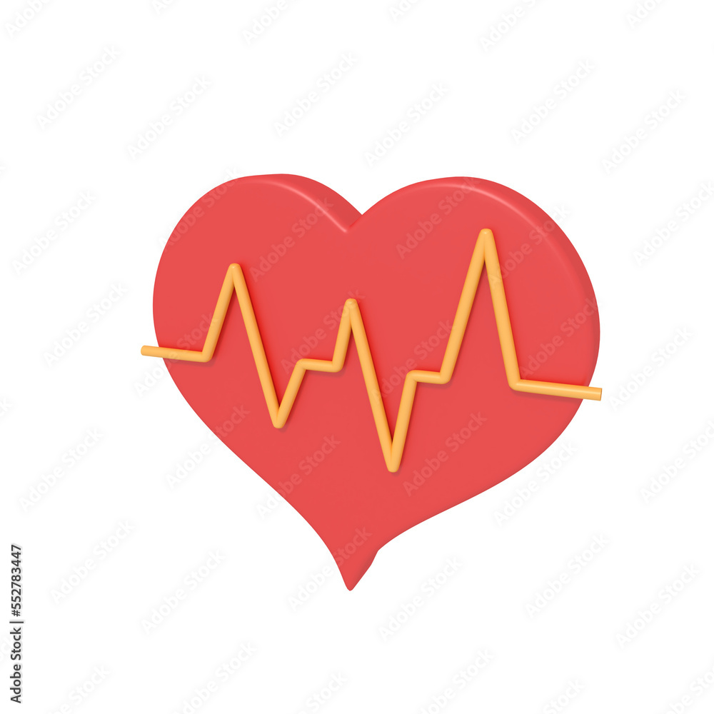 3d illustration of heart rate 3d illustration of heart rate