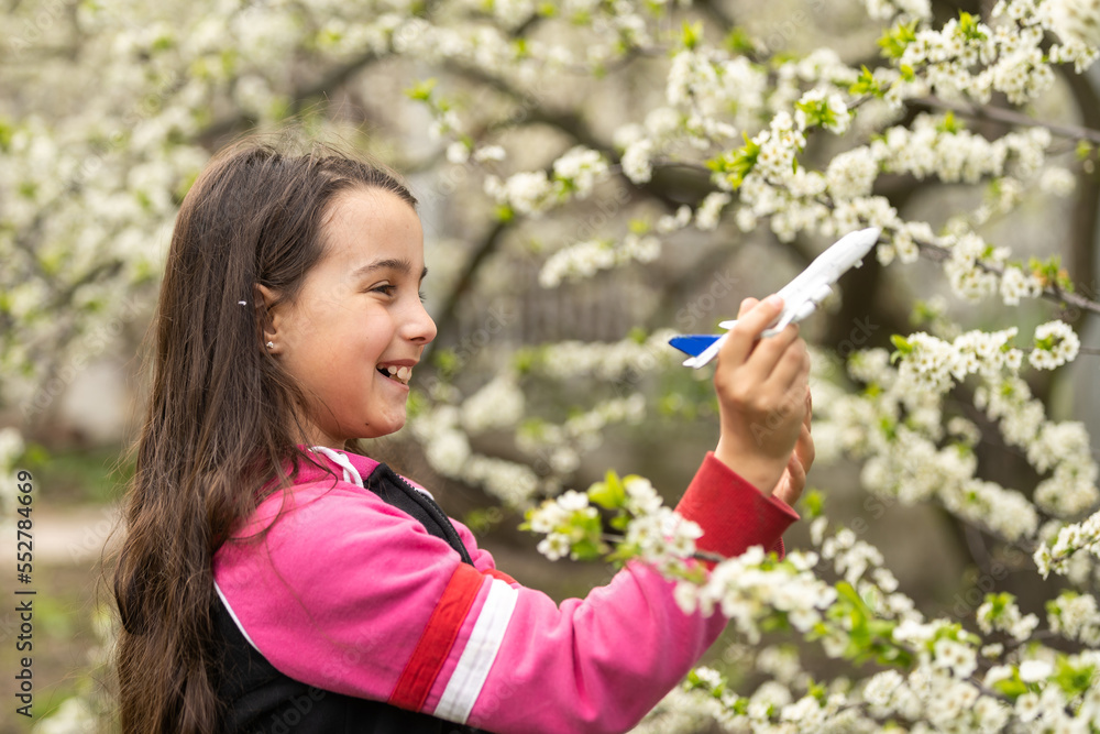 dreams of flight. child playing with toy airplane dreams of flight. child playing with toy airplane