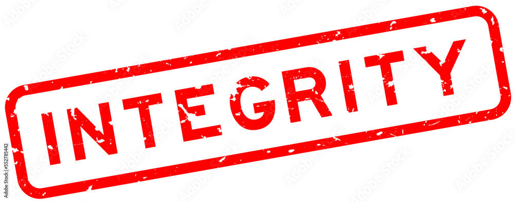 Grunge red integrity word square rubber seal stamp on white background Grunge red integrity word square rubber seal stamp on white background