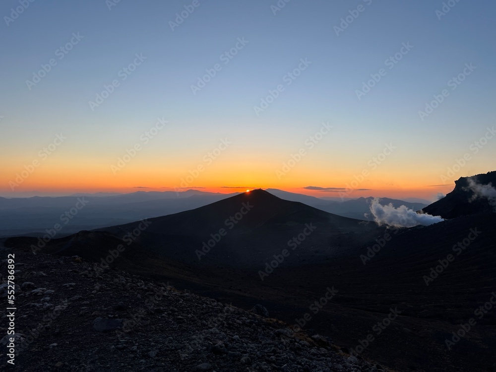 樽前山から見る日没