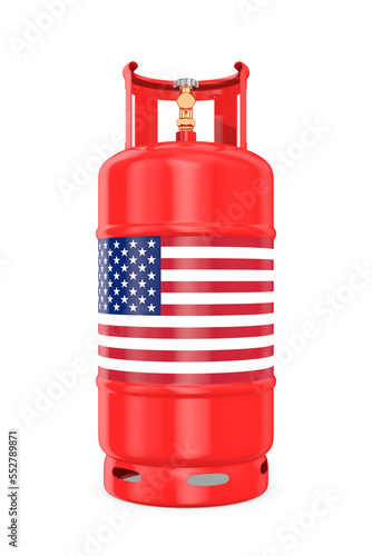 gas cylinder with flag USA ...