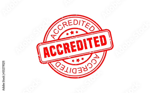 ACCREDITED rubber stamp with grunge style on white background