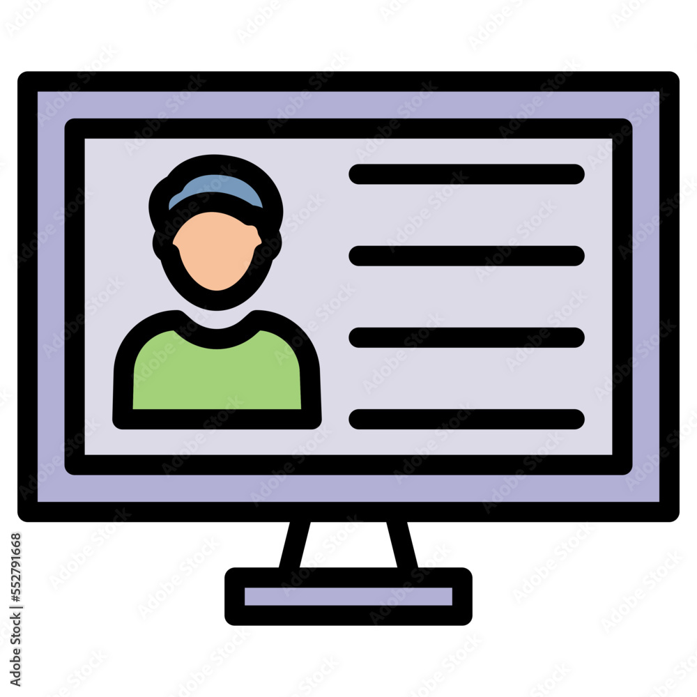 computer monitor with a person computer monitor with a person