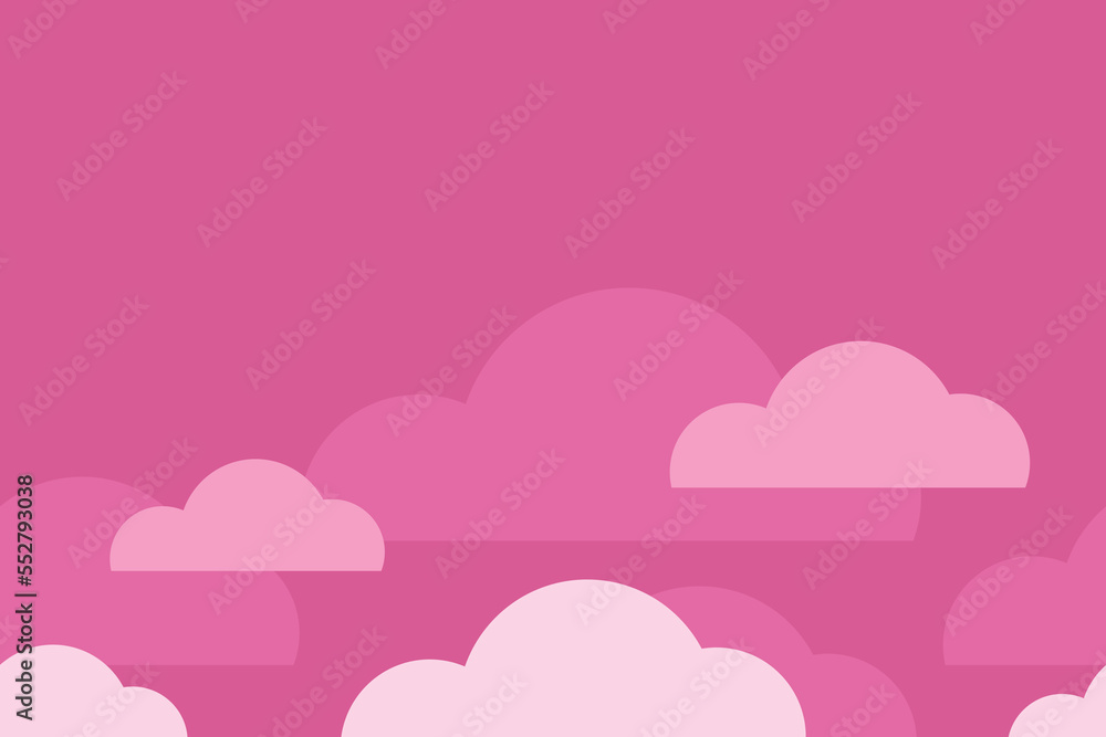 Pink sky and clouds pattern, sky wallpaper banner
