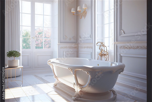 Luxurious retro bathroom wi...
