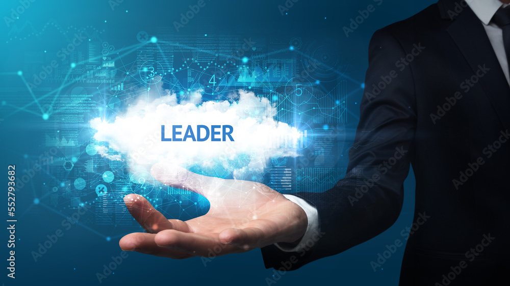 Hand of Businessman holding motivational message