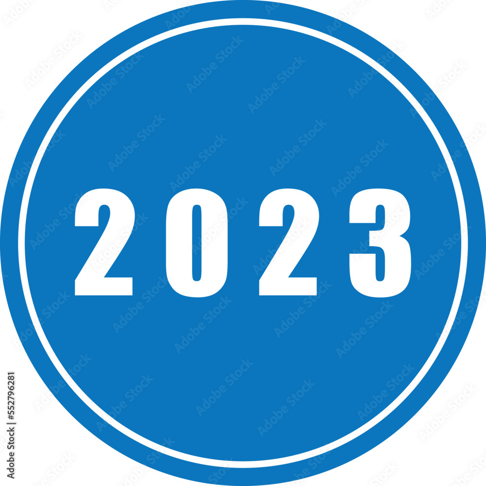 Simple 2023 icon in a circle Simple 2023 icon in a circle