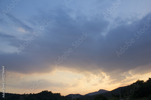 Vanilla sky and evening countryside