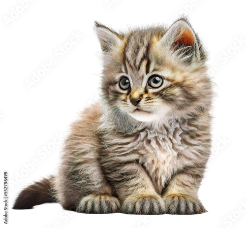 cute adorable kitten isolated on transparant background
