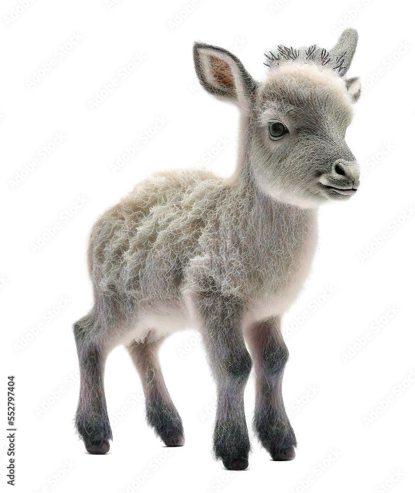 cute adorable goat isolated on transparant background