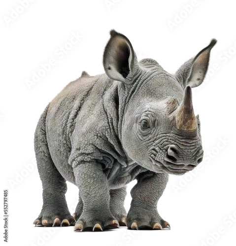 cute adorable rhino isolated on transparant background