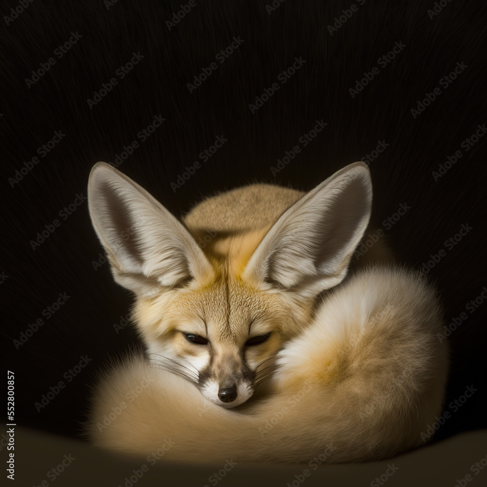 Fototapeta premium portrait of a fennec fox