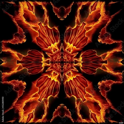 Картината върху платно red-hot lava flow concept hell and damnation