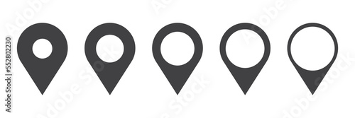 Pin icon. Location icon set isolated location symbol on white background. Vector illustration