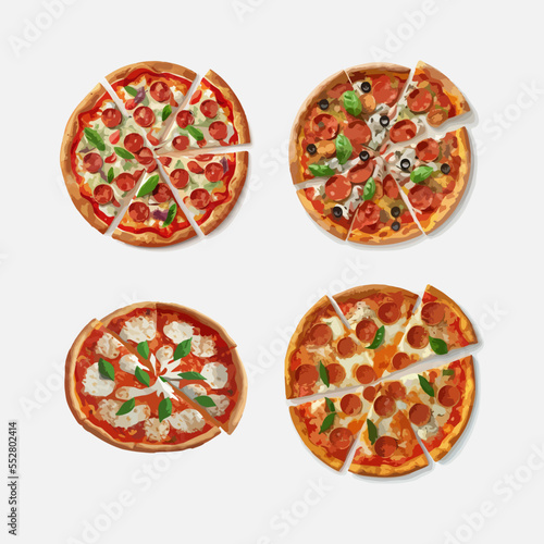 a piece of pizza logo illustration bundle