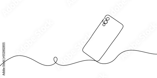 Continuous line drawing of smartphone. Vector illustration