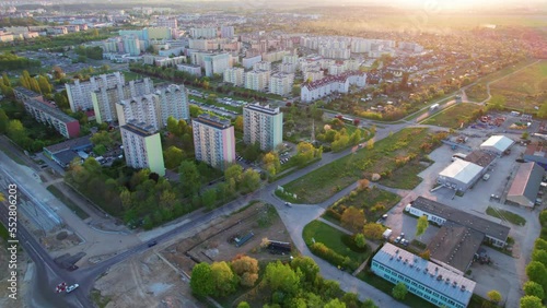 Aerial view of the city Gorzów Wlkp photo