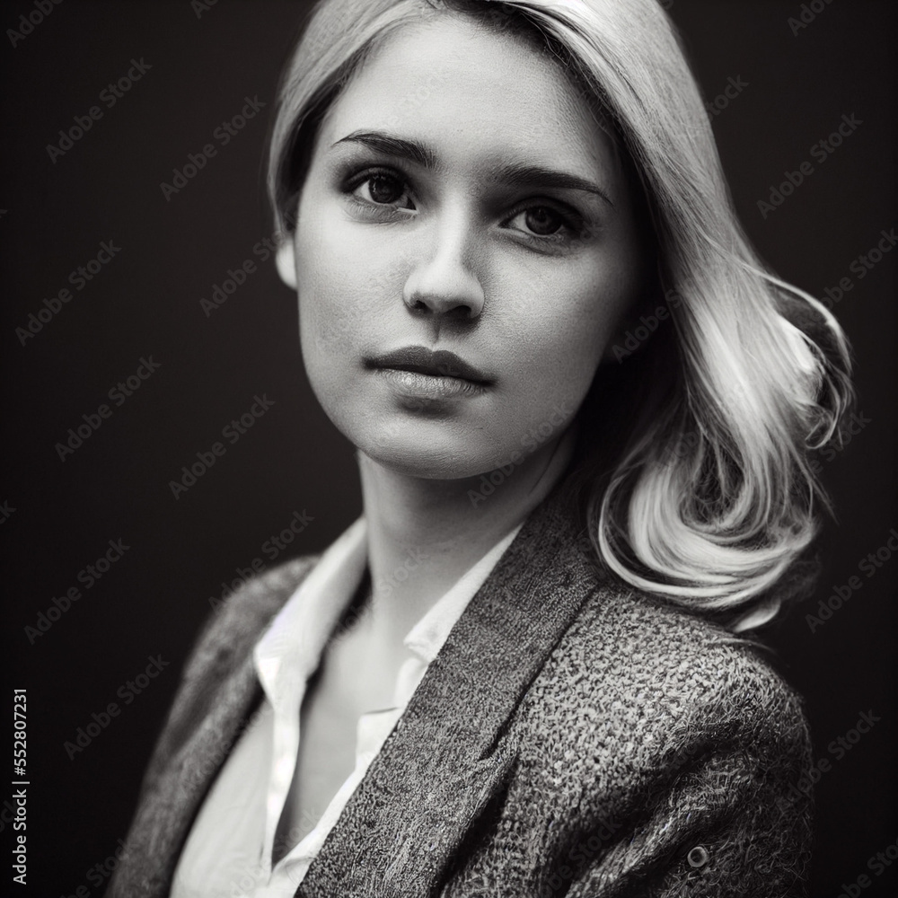 Portret młodej businesswoman - Generative AI - obrazy, fototapety, plakaty 