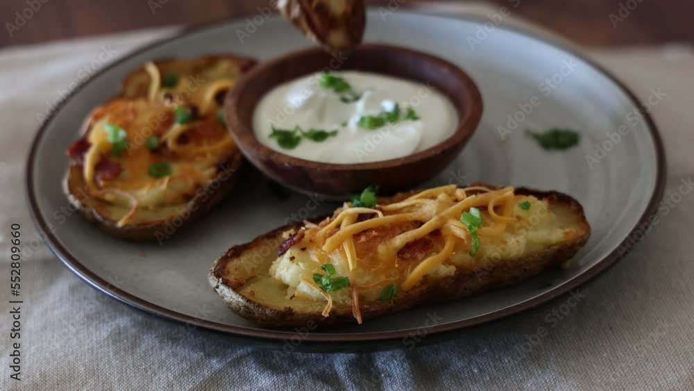 Potato Skins with Sour Cream and Chives Potato Skins with Sour Cream and Chives