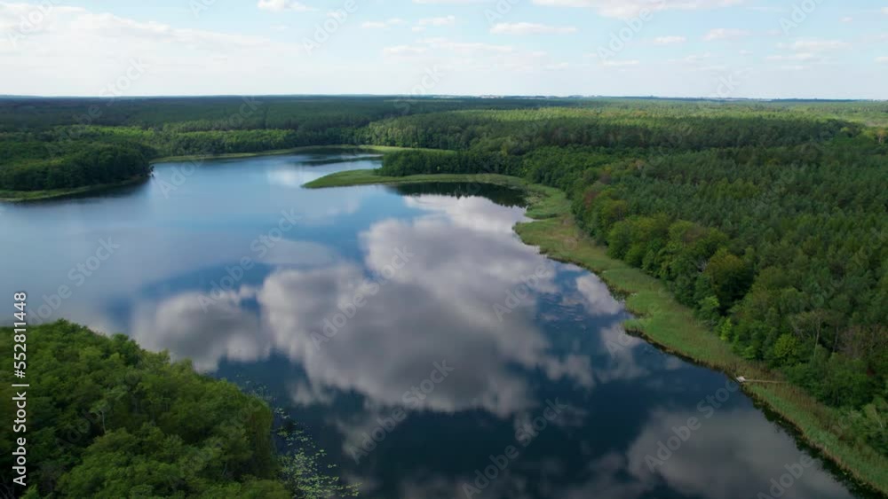 Reflection of trees in the lake - Lake in Poland Reflection of trees in the lake - Lake in Poland