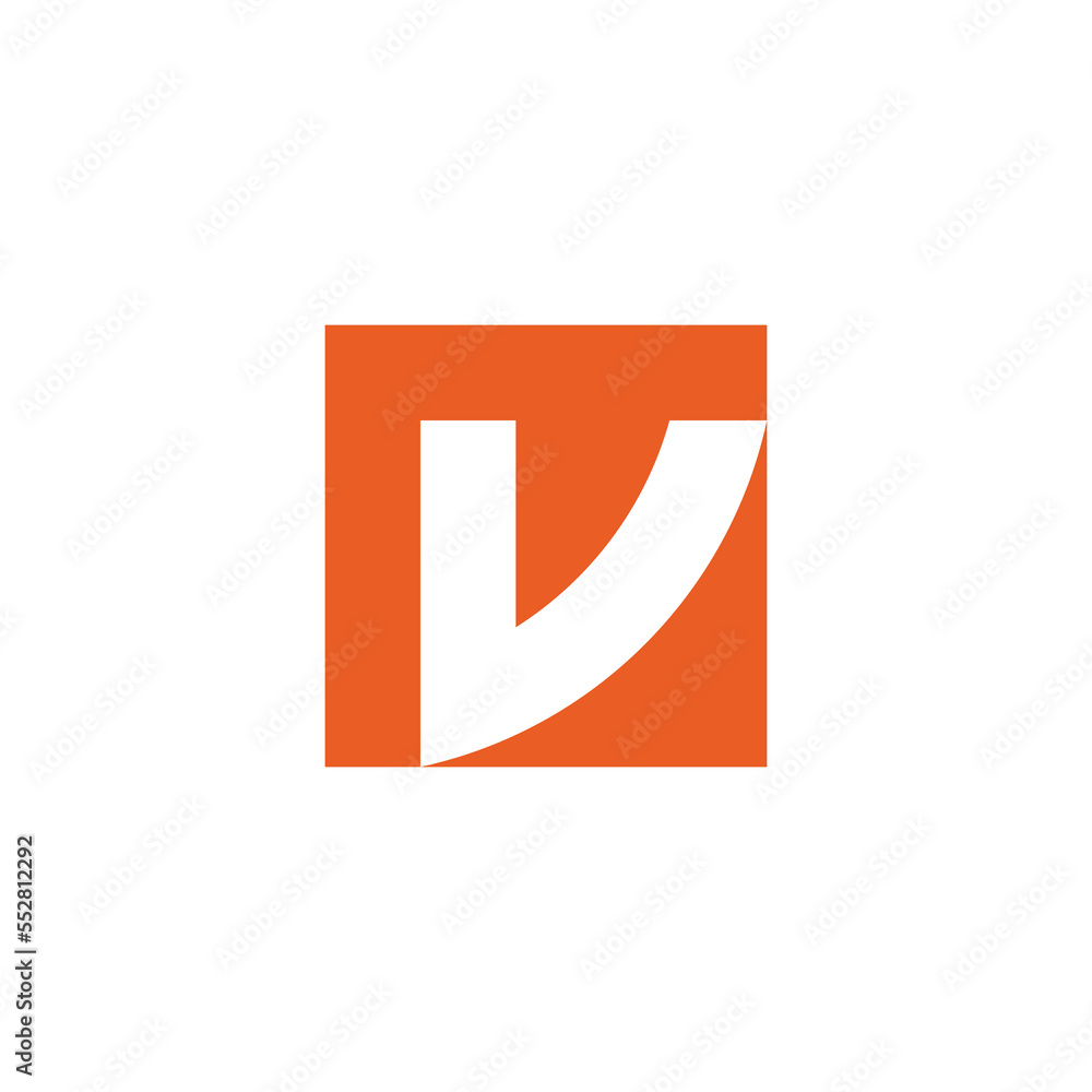 letter rv square negative space logo vector letter rv square negative space logo vector