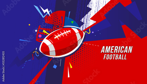 Vector illustration of American football abstract background design for banner, poster, flyer template.