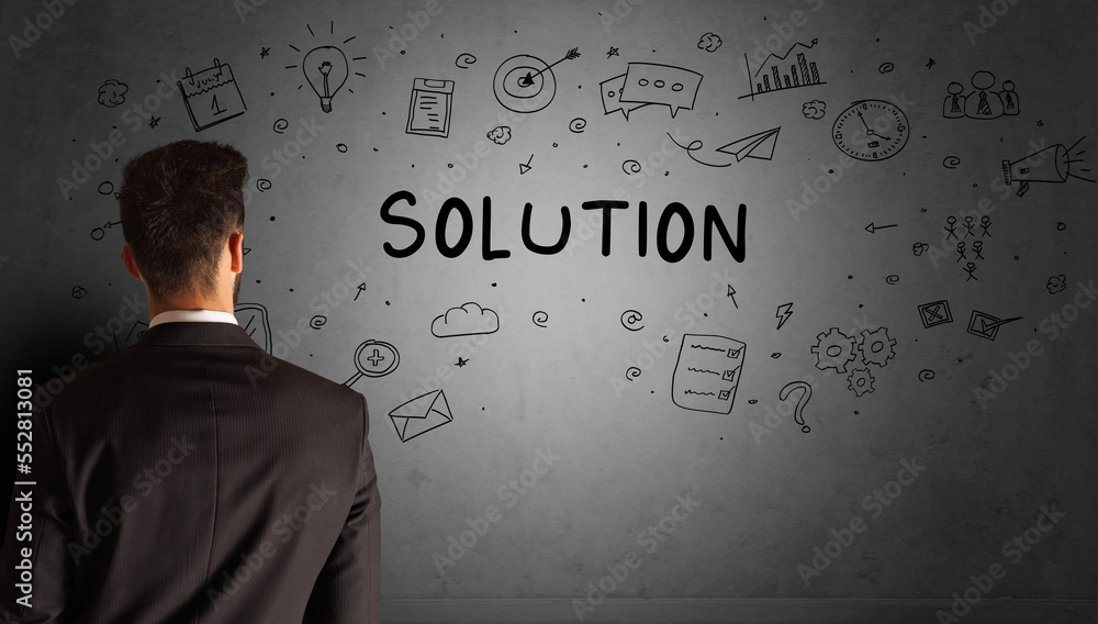 businessman drawing a creative idea sketch businessman drawing a creative idea sketch