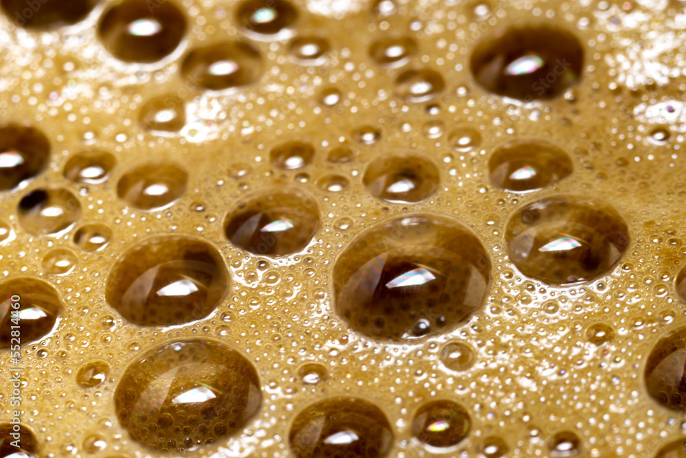 close up of coffee foam