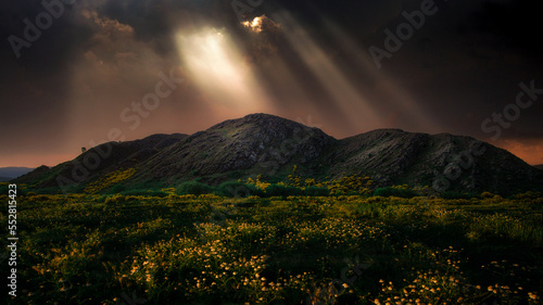 sunset in the mountains