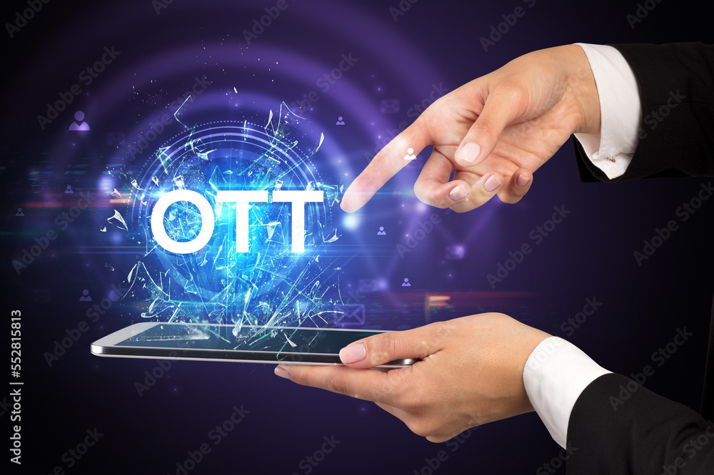 Close-up of a touchscreen with abbreviation. Close-up of a touchscreen with abbreviation.