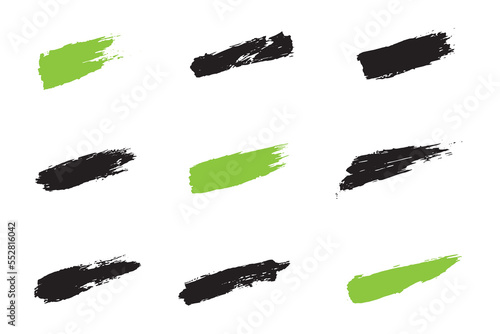 Colorful brush stroke set, grungy ink brush strokes, dirty strokes set